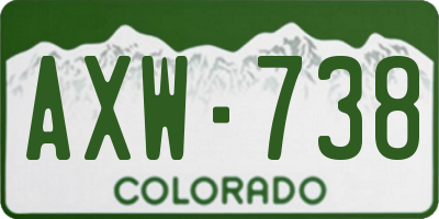 CO license plate AXW738