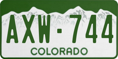 CO license plate AXW744