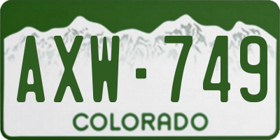 CO license plate AXW749
