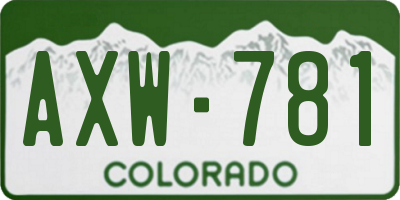 CO license plate AXW781
