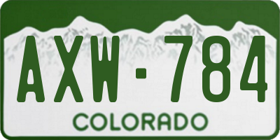 CO license plate AXW784