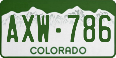 CO license plate AXW786