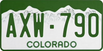 CO license plate AXW790