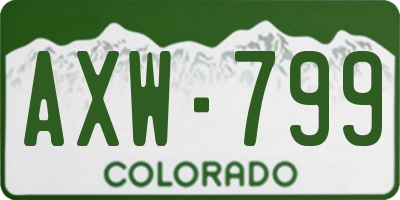 CO license plate AXW799