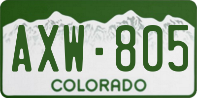 CO license plate AXW805