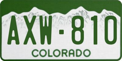CO license plate AXW810