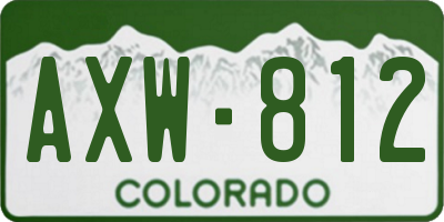 CO license plate AXW812