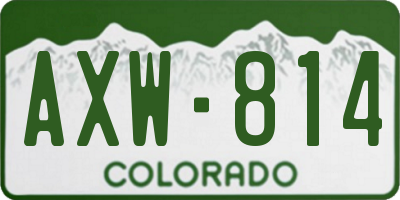 CO license plate AXW814
