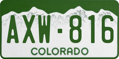 CO license plate AXW816