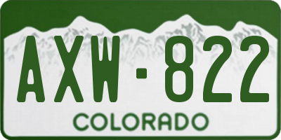 CO license plate AXW822
