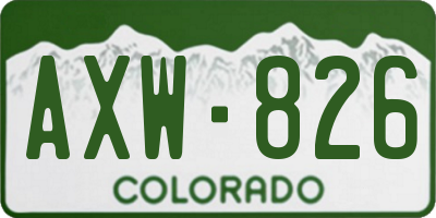 CO license plate AXW826