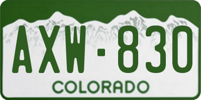 CO license plate AXW830