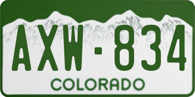 CO license plate AXW834