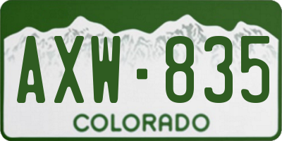 CO license plate AXW835