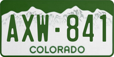 CO license plate AXW841