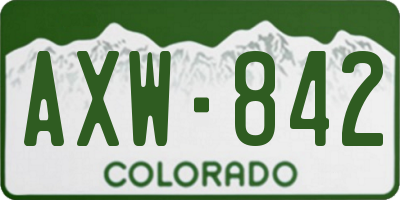 CO license plate AXW842