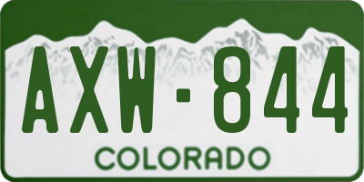 CO license plate AXW844