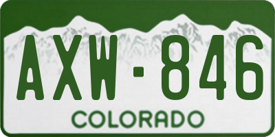 CO license plate AXW846