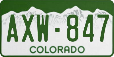 CO license plate AXW847