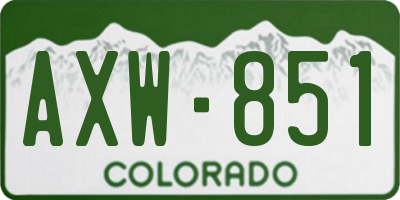 CO license plate AXW851