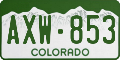 CO license plate AXW853