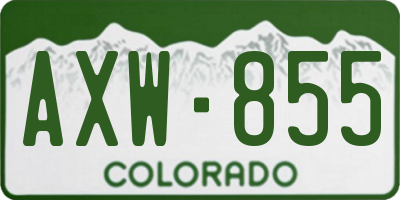 CO license plate AXW855