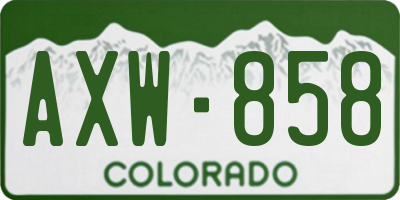 CO license plate AXW858