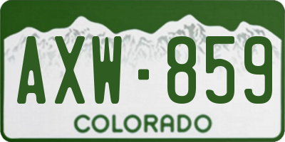 CO license plate AXW859