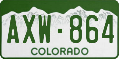 CO license plate AXW864