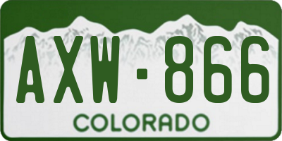 CO license plate AXW866