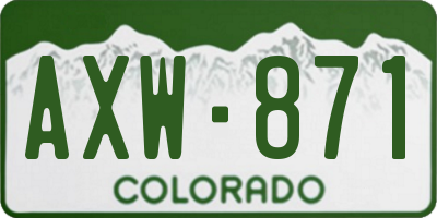 CO license plate AXW871