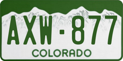 CO license plate AXW877