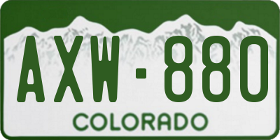 CO license plate AXW880