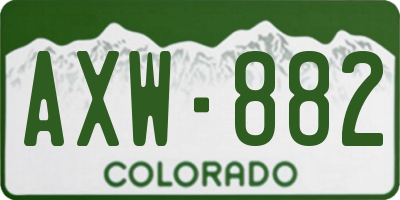 CO license plate AXW882
