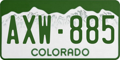CO license plate AXW885
