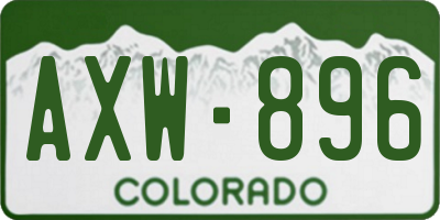 CO license plate AXW896