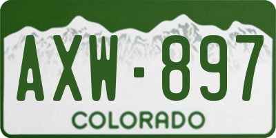 CO license plate AXW897