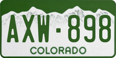 CO license plate AXW898