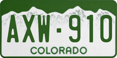 CO license plate AXW910