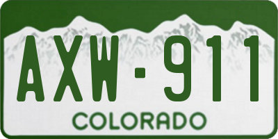 CO license plate AXW911