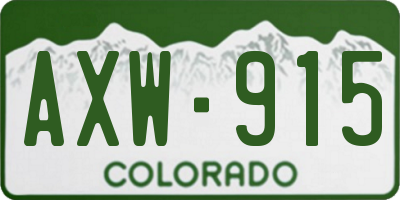 CO license plate AXW915
