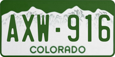 CO license plate AXW916