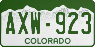 CO license plate AXW923