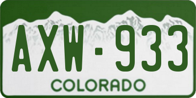 CO license plate AXW933