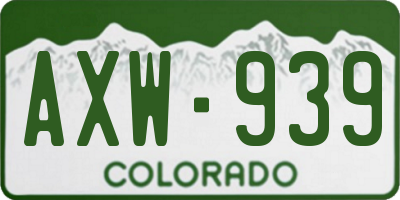CO license plate AXW939