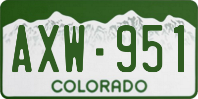 CO license plate AXW951