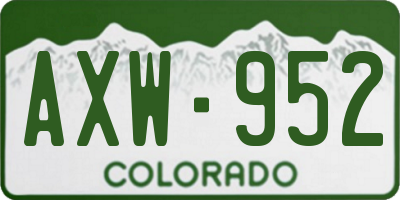 CO license plate AXW952