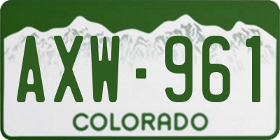 CO license plate AXW961