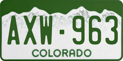 CO license plate AXW963