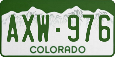 CO license plate AXW976